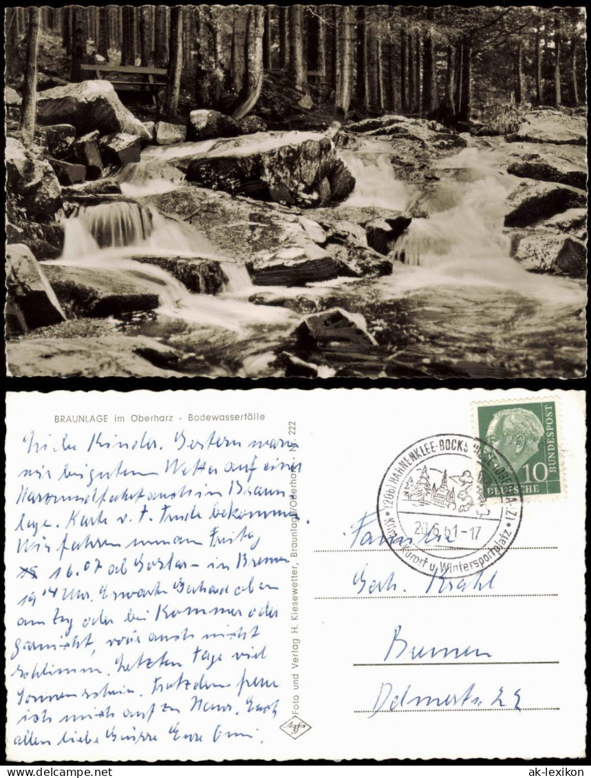 Ansichtskarte Braunlage Bodewasserfälle (River Falls, Waterfall) 1961 - Braunlage