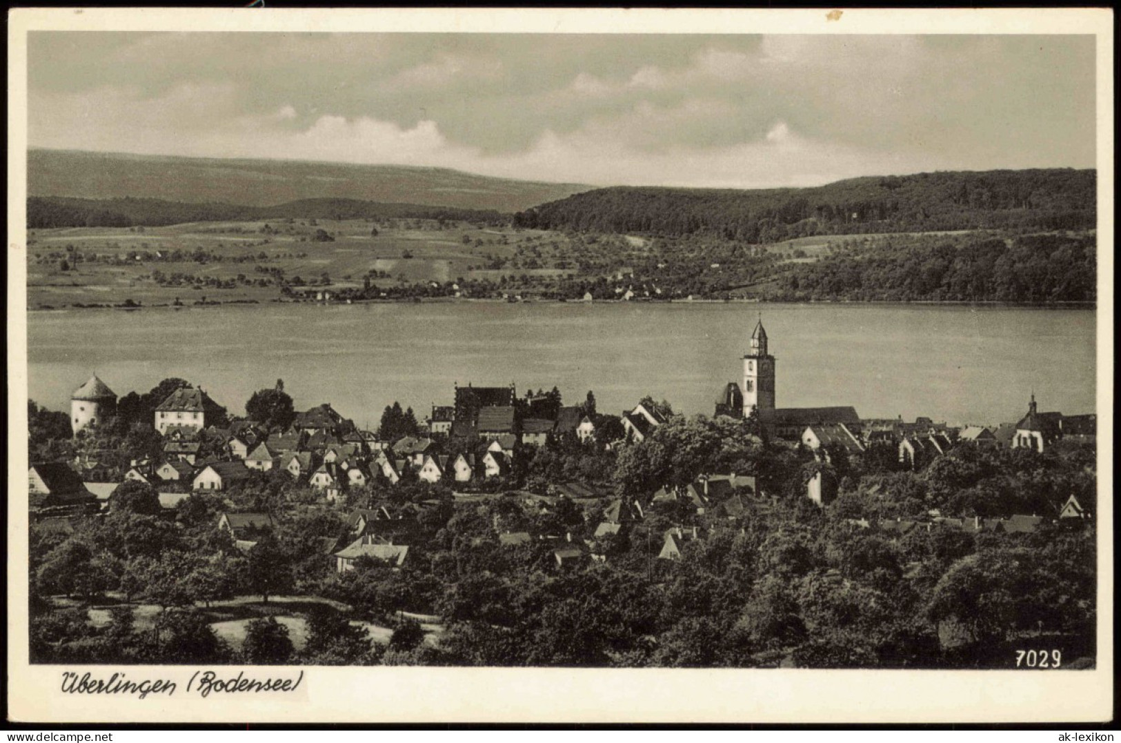 Ansichtskarte Überlingen Panorama Ansicht Bodensee Blick 1954 - Überlingen