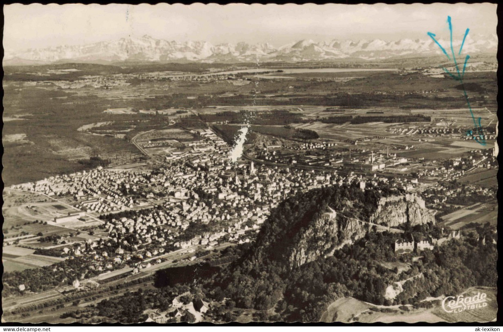 Singen (Hohentwiel) Blick über Den Hohentwiel Auf Die Stadt 1954 - Singen A. Hohentwiel