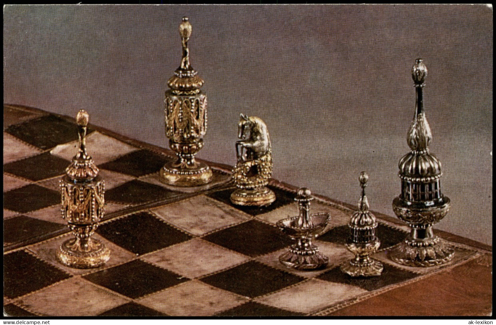 Ansichtskarte  Schach Motiv-AK (Chess Game) Steel Chessmen Figuren 1975 - Zeitgenössisch (ab 1950)
