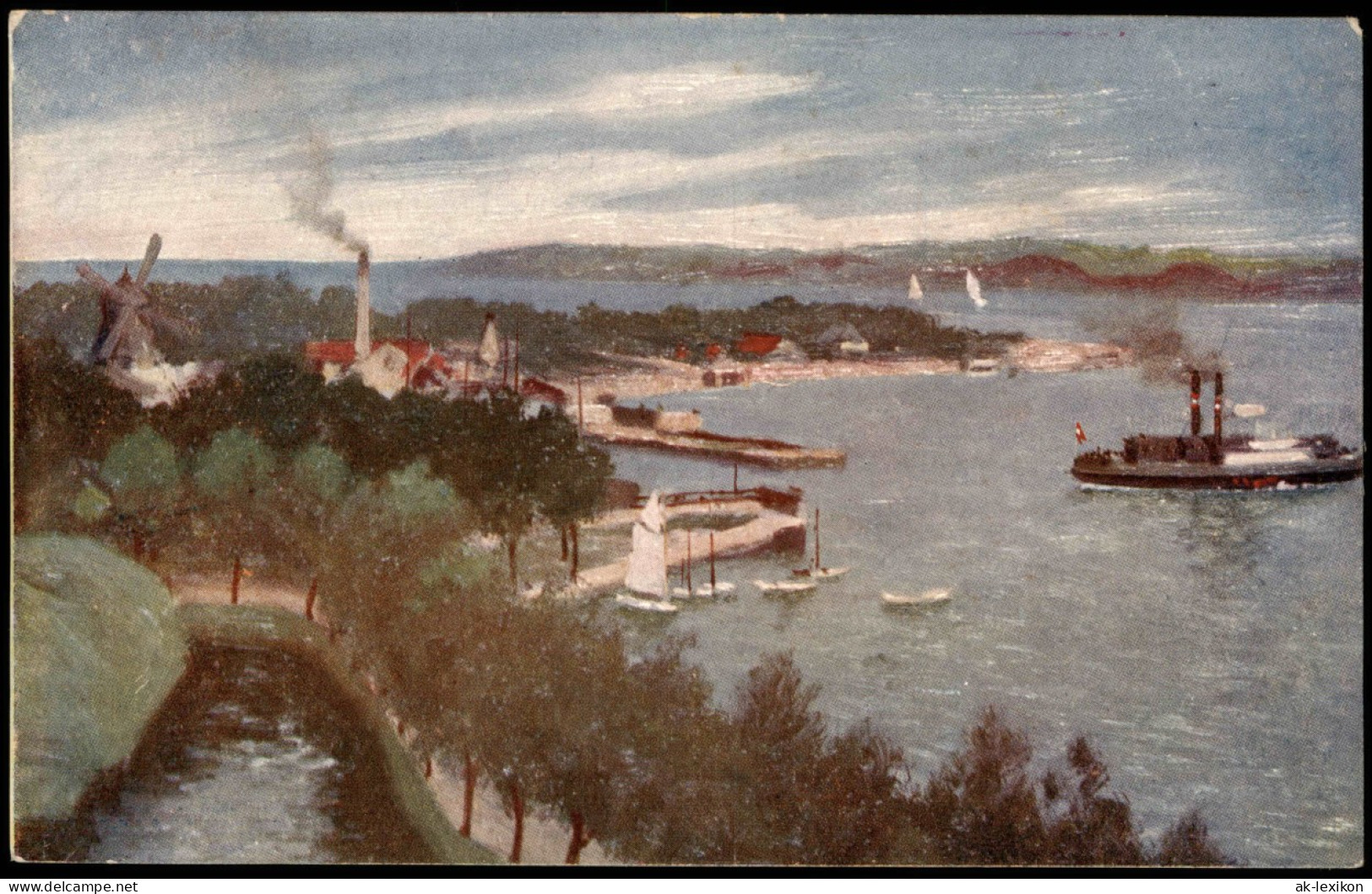 Postcard Hammel (Jütland) Kleiner Belt, Windmühle 1913 - Danemark