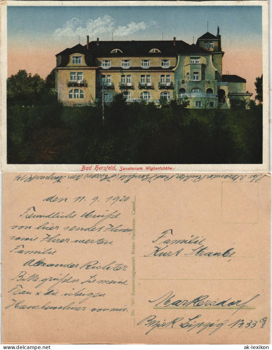 Ansichtskarte Bad Hersfeld Sanatorium Wigbertshöhe. 1928 - Bad Hersfeld