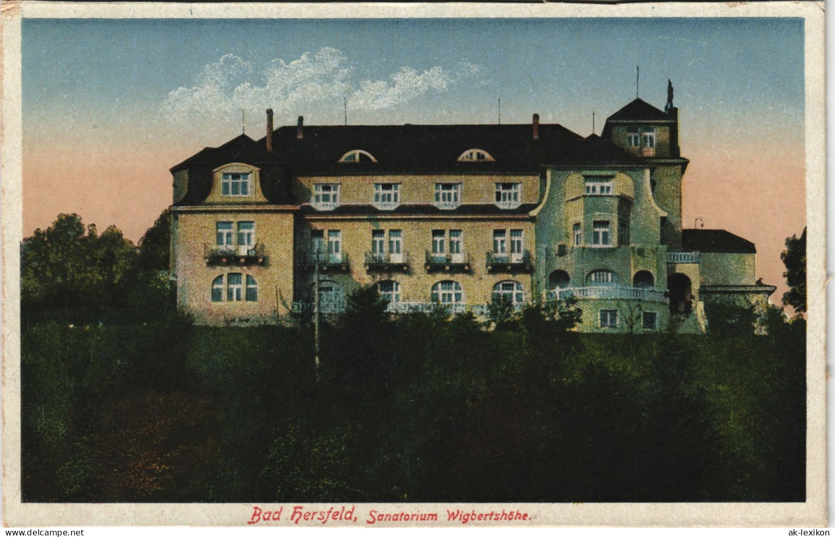 Ansichtskarte Bad Hersfeld Sanatorium Wigbertshöhe. 1928 - Bad Hersfeld