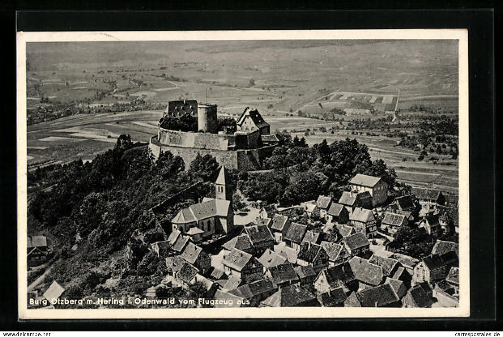 AK Hering I. Odenwald, Ortsansicht Mit Burg Otzberg  - Odenwald
