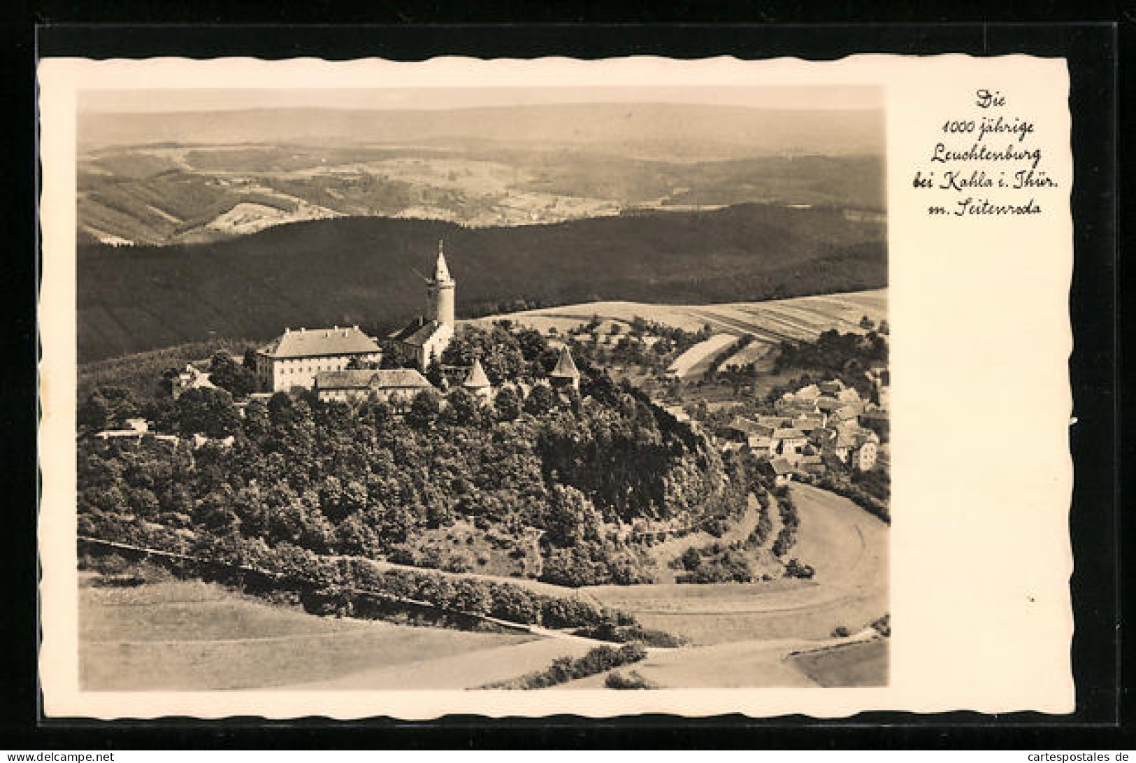 AK Kahla I. Thür., Leuchtenburg Aus Der Vogelschau  - Kahla