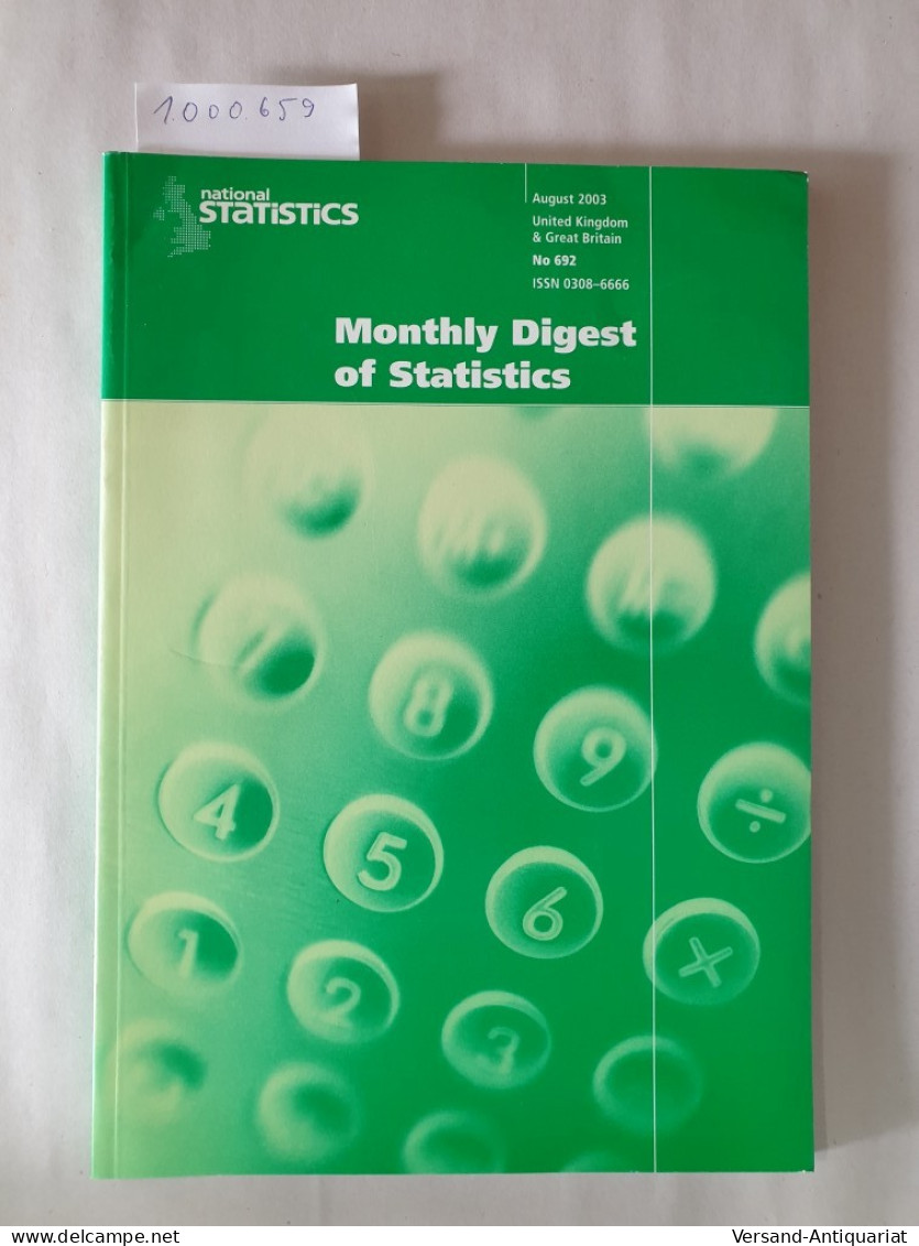 Monthly Digest Of Statistics No. 692 August 2003 : - Otros & Sin Clasificación