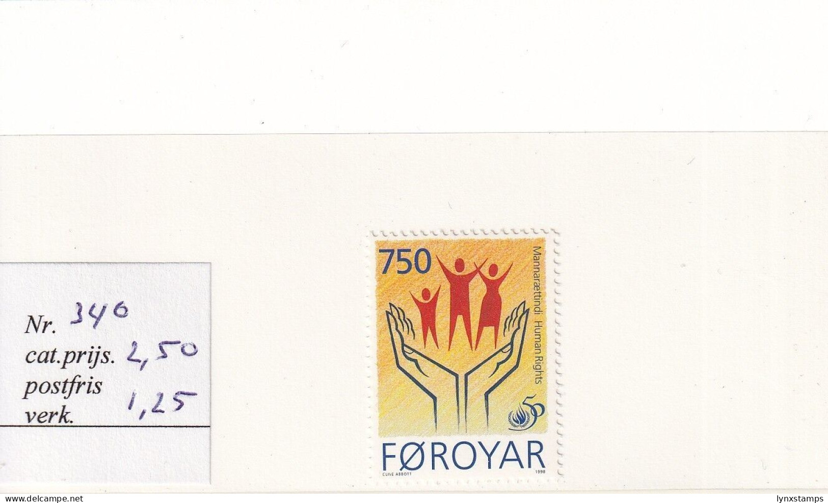 SA05 Faroe Islands 1998 The 50th Anniversary Of Human Rights Mint Stamps - Faroe Islands