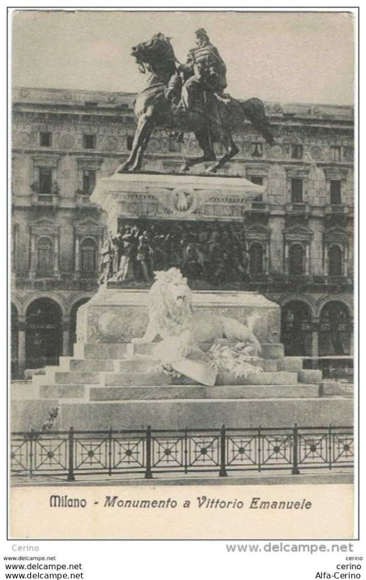 MILANO:  MONUMENTO  A  VITTORIO  EMANUELE  -  PER  L' AUSTRIA  -  FP - Monumenti