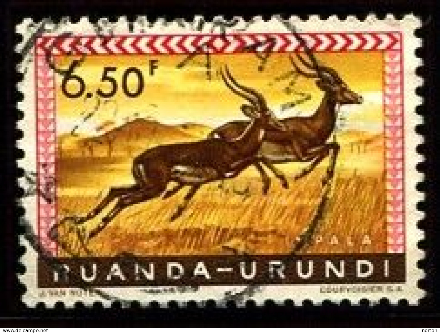 Ruanda-Urundi Gitarama Oblit. Keach 11(A)1 Sur C.O.B. 214 Le 22/10/1959 - Gebraucht