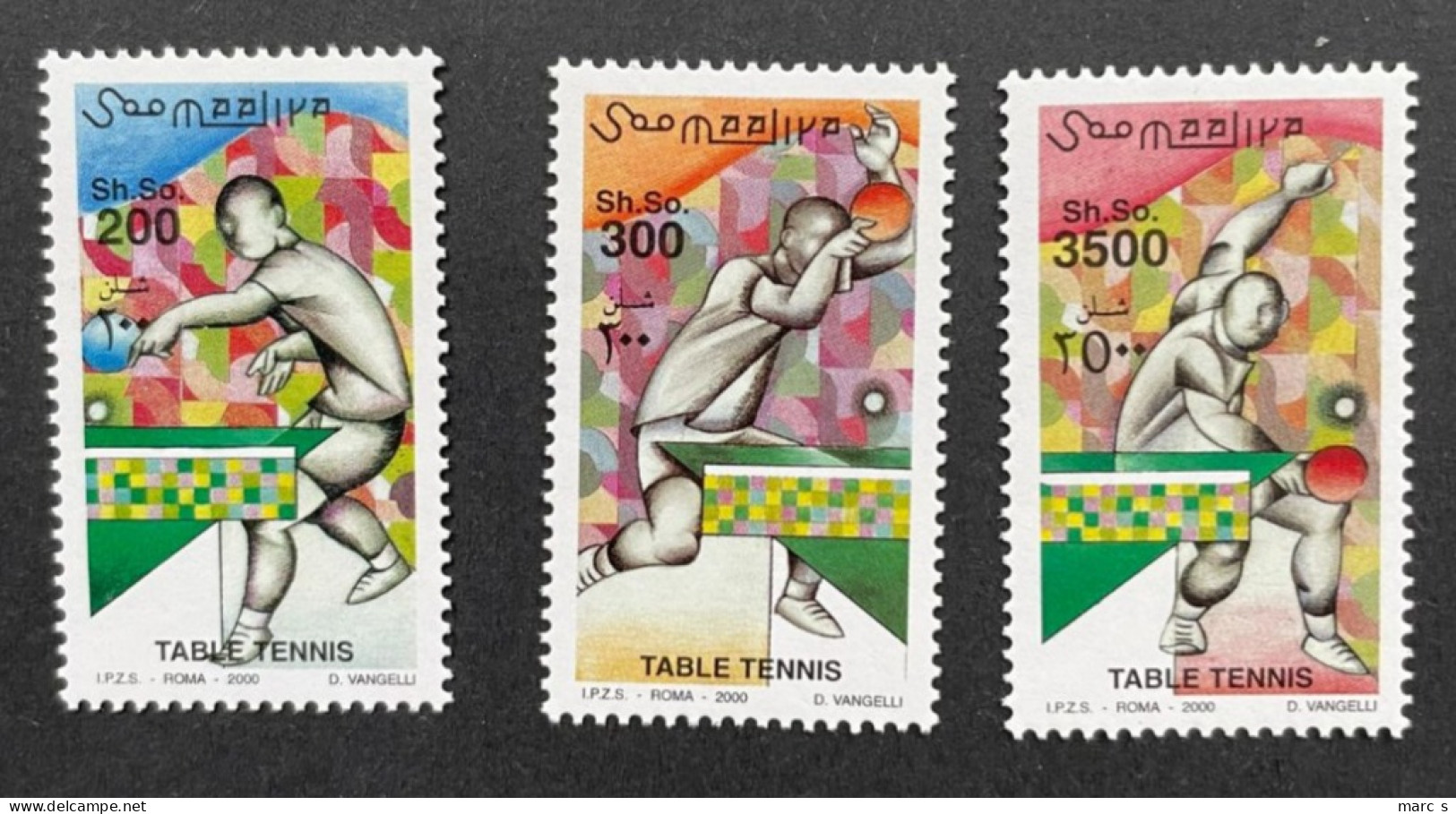 SOMALIA 2000 - NEUF**/MNH - LUXE - Série Complète Mi 836 / 838 - YT 735 /737 - TENNIS DE TABLE PING PONG - Somalie (1960-...)