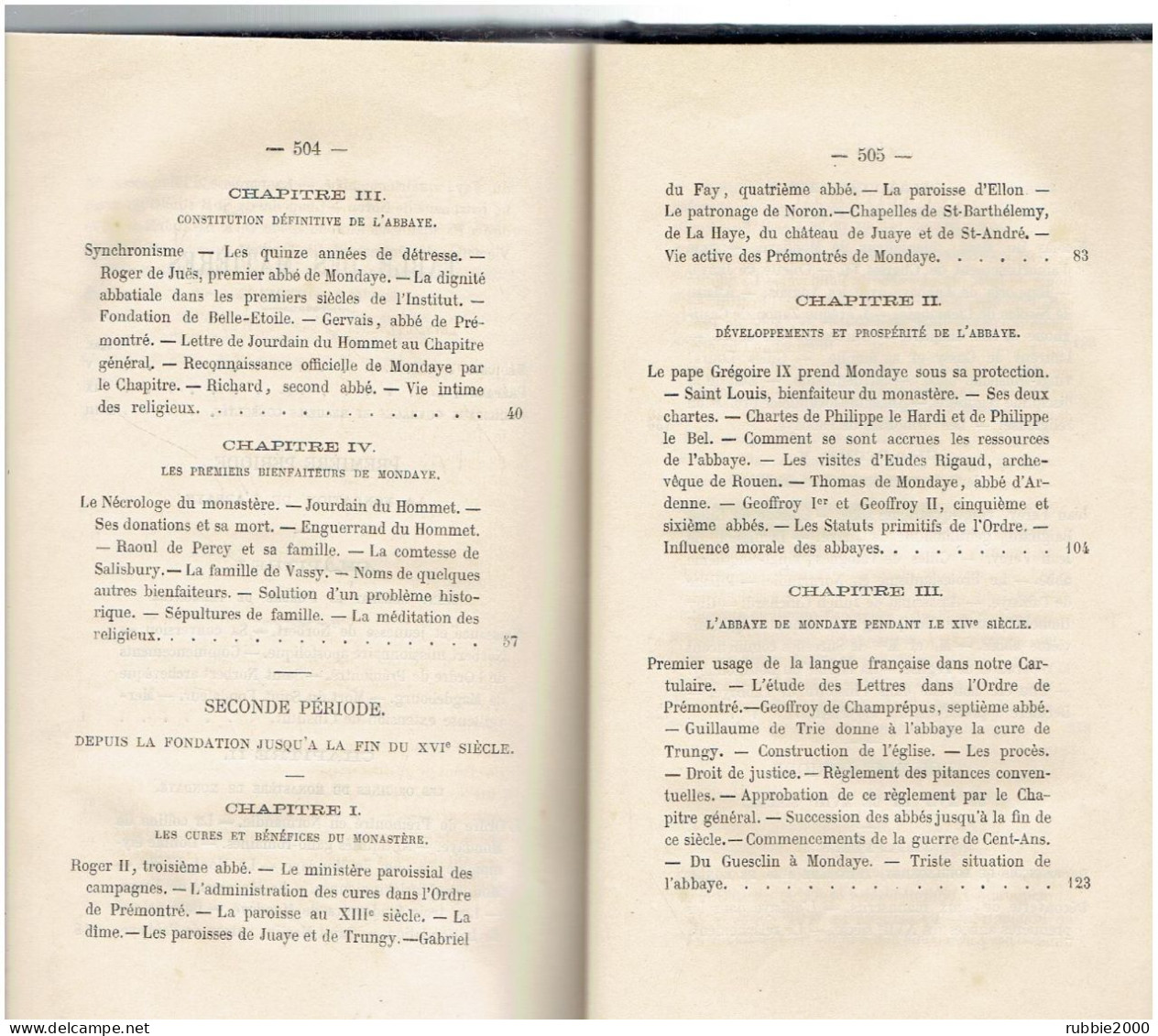 ESSAI HISTORIQUE SUR L ABBAYE DE MONDAYE DE L ORDRE DE PREMONTE 1874 PAR GODEFROID MADELEINE - Normandië