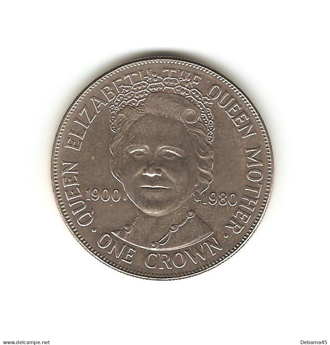 353/ ILE DE MAN : Elizabeth II : 1 Crown 1980 (copper-nickel - 28.44 Grammes) 80ème Anniversaire De La Reine-Mère - Eiland Man