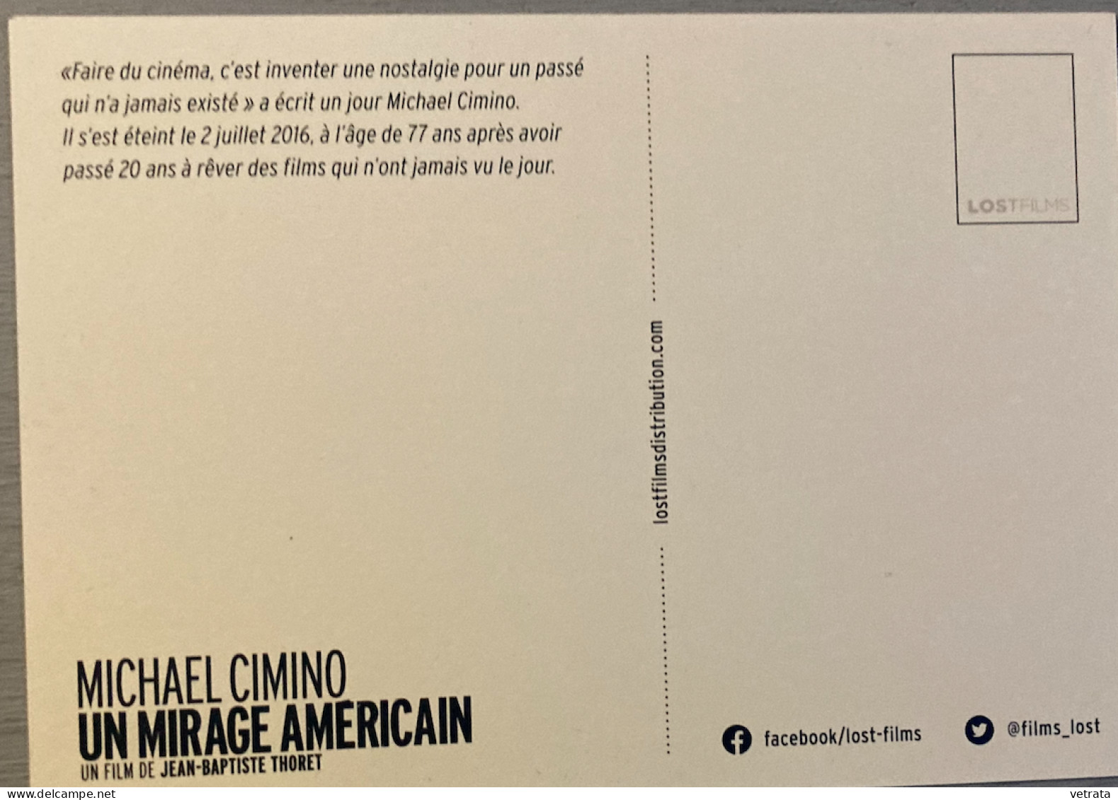 Michael Cimino : 1 Supplément Cinéma Libération (27/02/2013 : La Porte Du Paradis) & 1 Carte Postale (Un Mirage Américai - Sonstige & Ohne Zuordnung