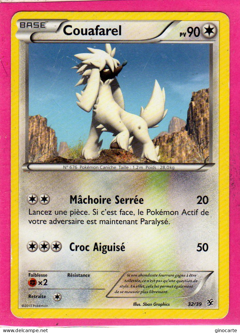 Carte Pokemon Francaise 2013 Xy Bienvenue à Kaloa 32/39 Couafarel 90pv Bon Etat - XY