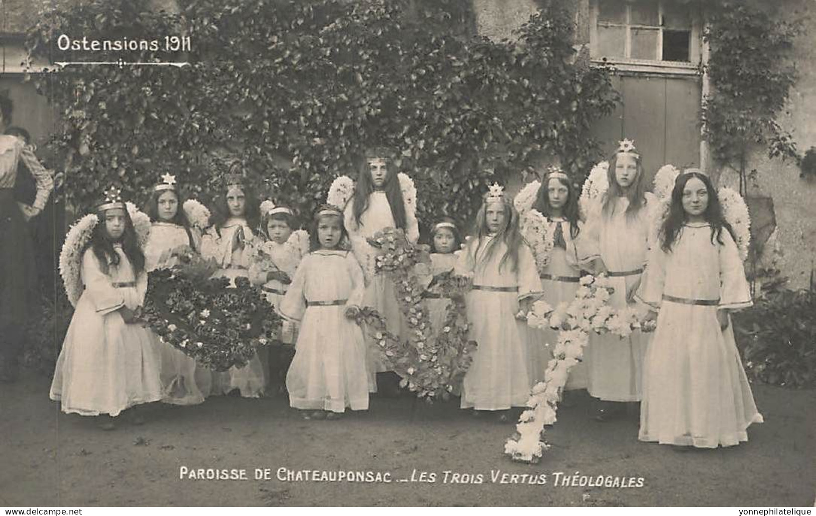 TOP - 87 - HAUTE VIENNE - CHATEAUPONSAC - Carte Photo Paroisse - Les Trois Vertus Théologales Ostensions 1911 - FR87-04 - Chateauponsac