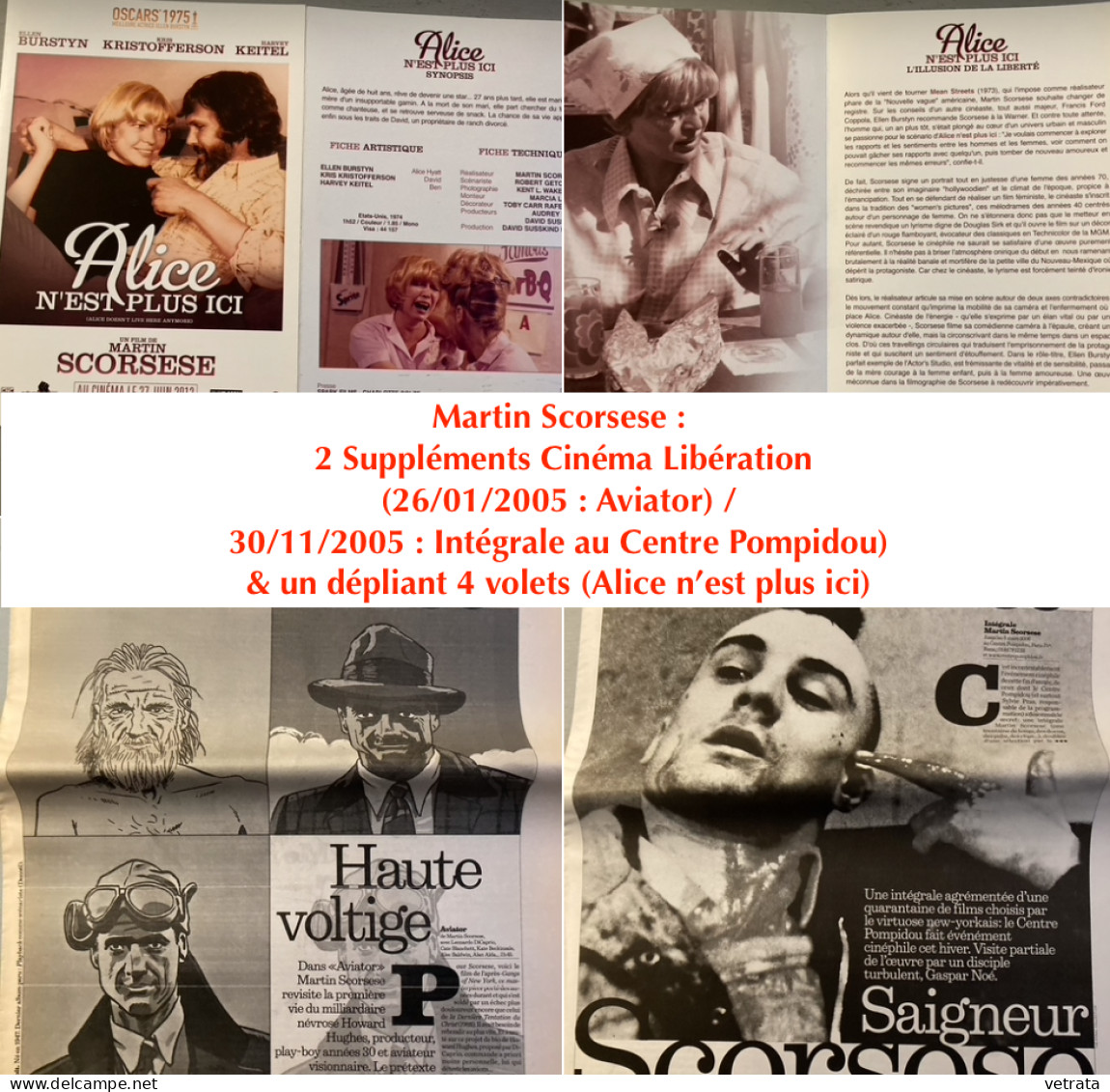 Martin Scorsese : 2 Suppléments Cinéma Libération (26/01/2005 : Aviator) / 30/11/2005 : Intégrale Au Centre Pompidou) & - Autres & Non Classés