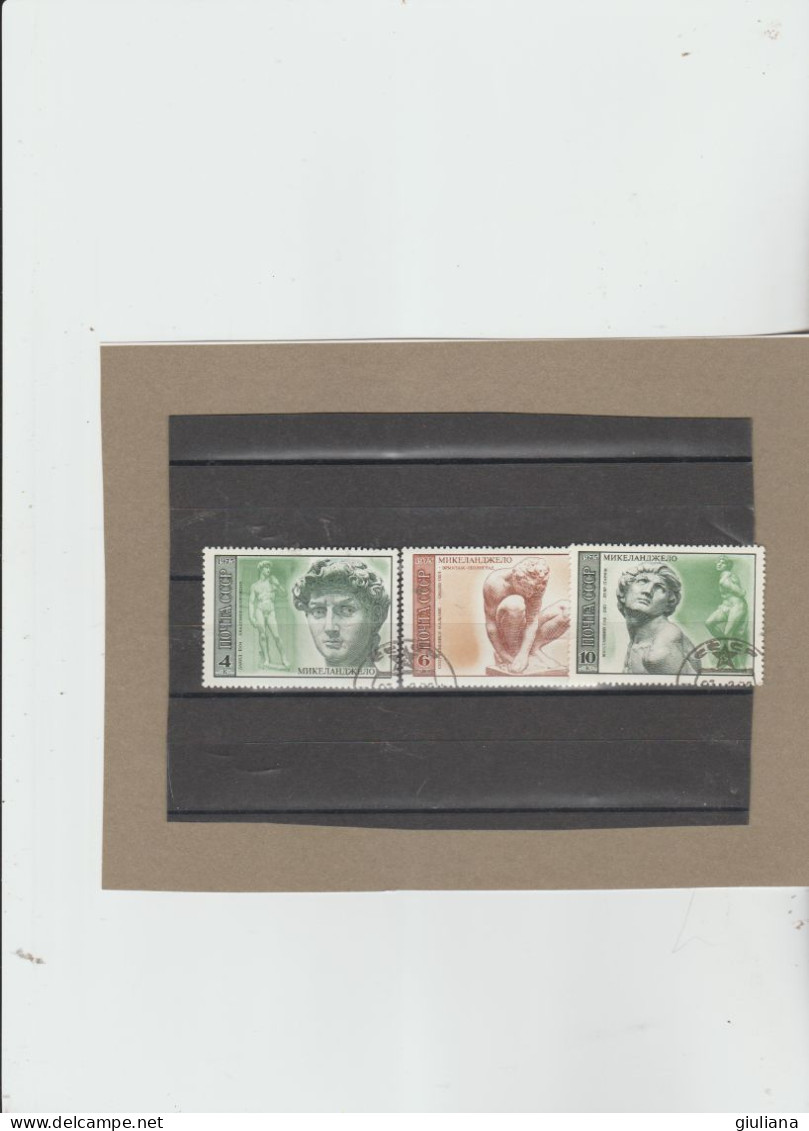 URSS 1975 - (YT)   4119/21 Used   "500° Anniversario Nascita Di Michelangelo"  - - Oblitérés