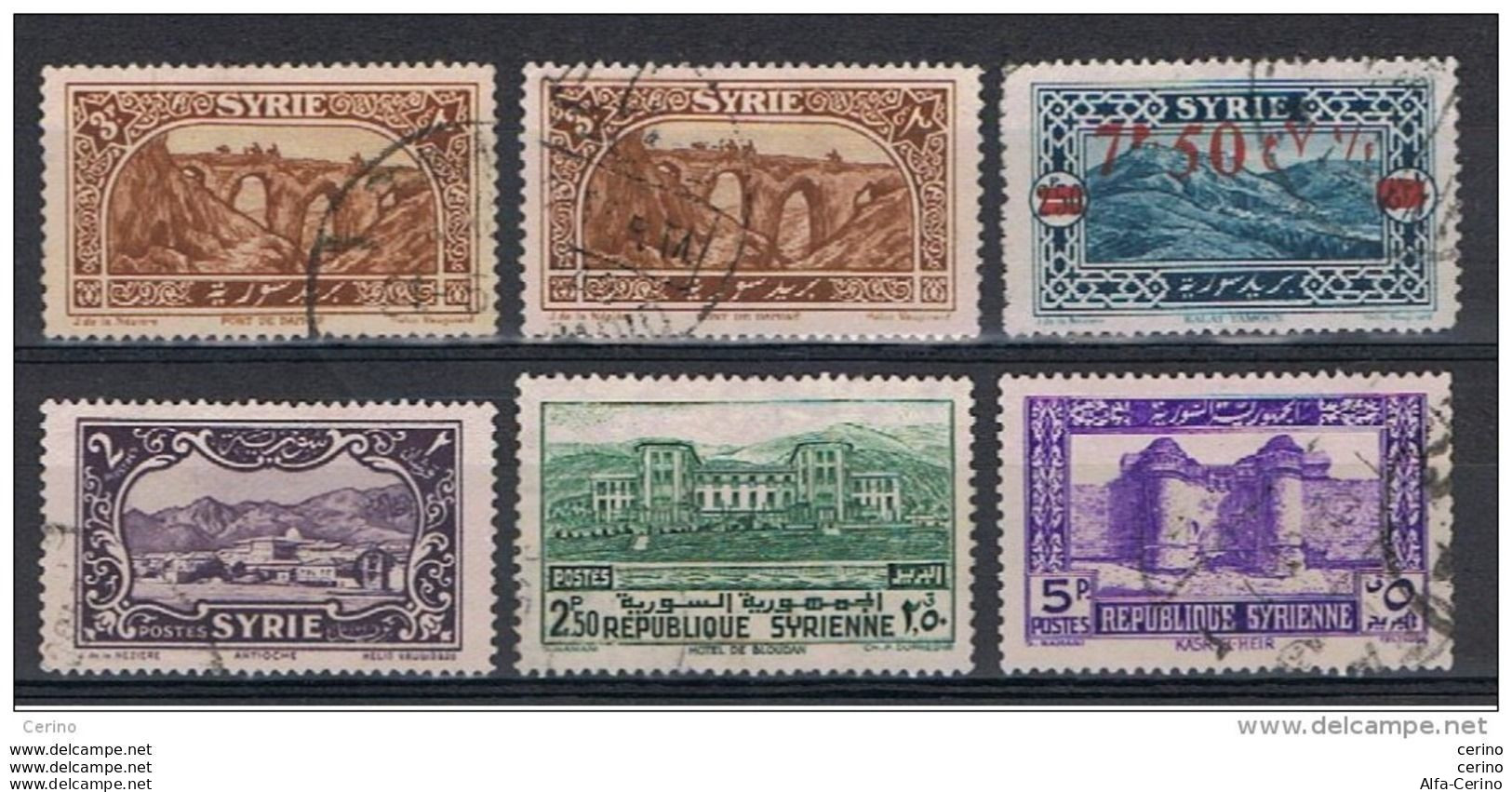 SIRIA:  1925/40  PANORAMI  -  6  VAL. US. -  YV/TELL.163//257 - Used Stamps