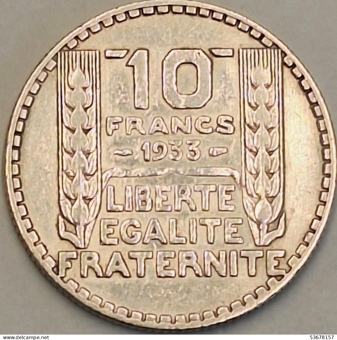 France - 10 Francs 1933, KM# 878, Silver (#4134) - 10 Francs