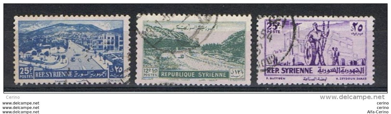 SYRIA:  1949/55  LOT  3  USED  STAMPS  -  YV/TELL. 39//67 - Siria