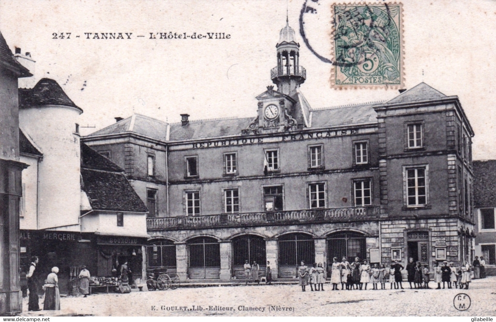 58 - Nievre - TANNAY - L Hotel De Ville ( Animée ) - Tannay