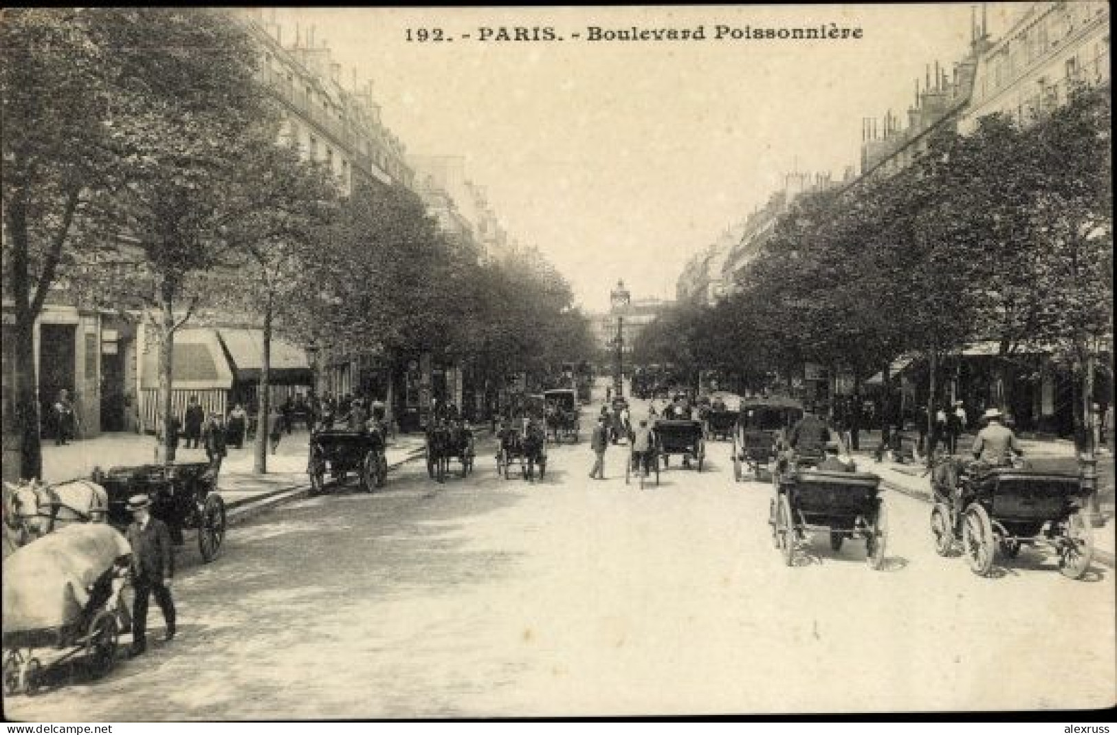 France Postcard Paris II. Arrondissement Bourse, Boulevard Poissonniere - Transporte Público