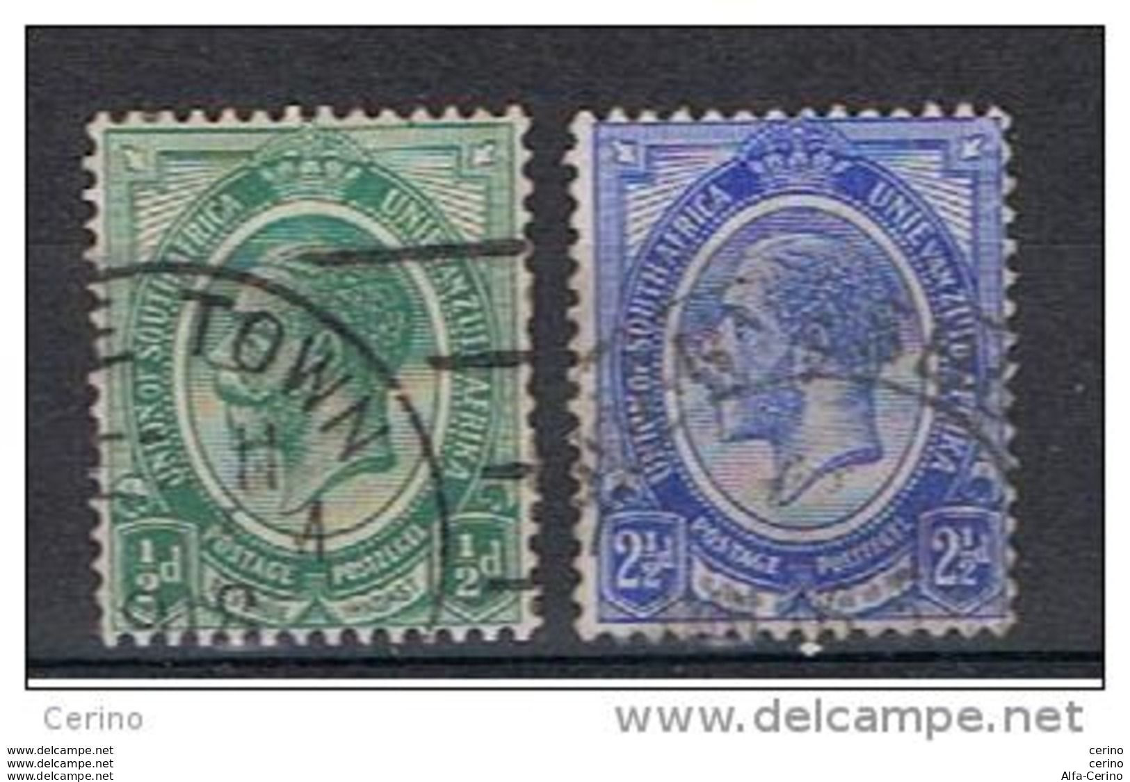 SOUTH   AFRICA:  1913/20  GEORGE  V°  -  2  USED  STAMPS  - YV/TELL. 2 + 5 - Usati