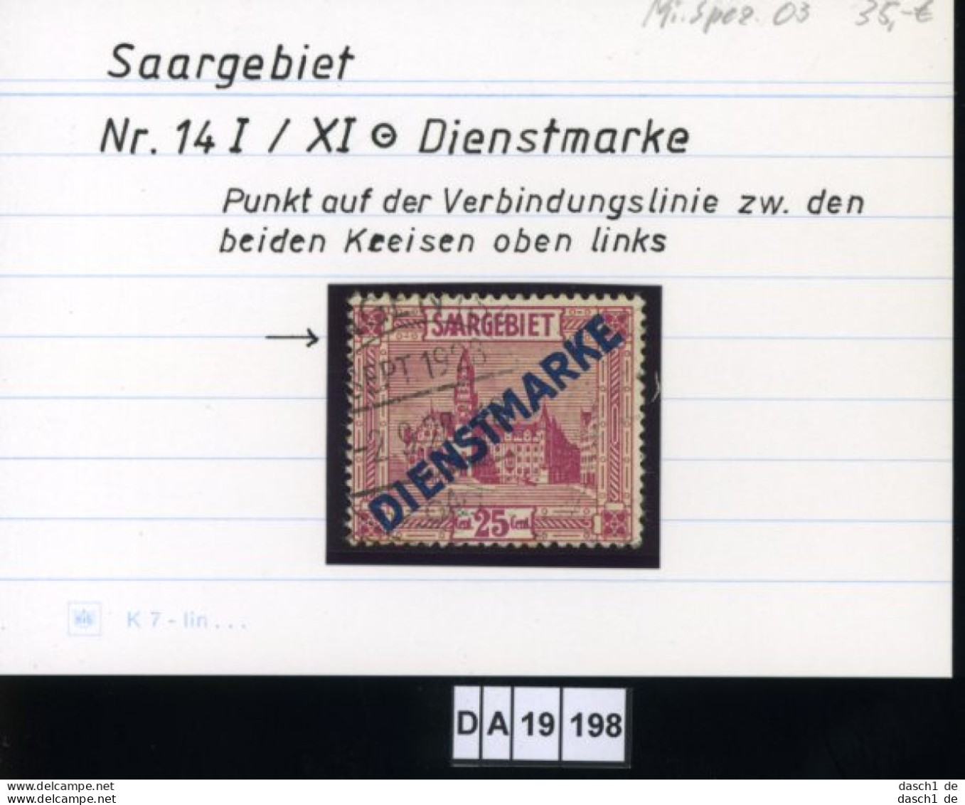 Saarland , D 14 XI , PLF / Abart - Siehe Foto  - Used Stamps