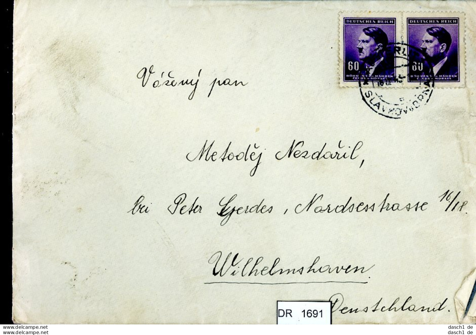 DR, Böhmen Und Mähren, Brief Mit 2 X Mi 93 - Storia Postale