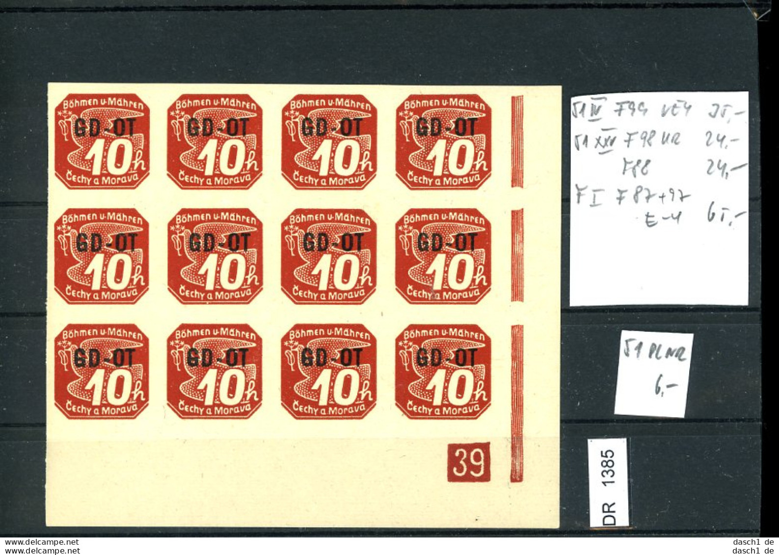 DR, Böhmen Und Mähren, Xx, 51 Mit PL Nr Und 5 Plattenfehler - Unused Stamps