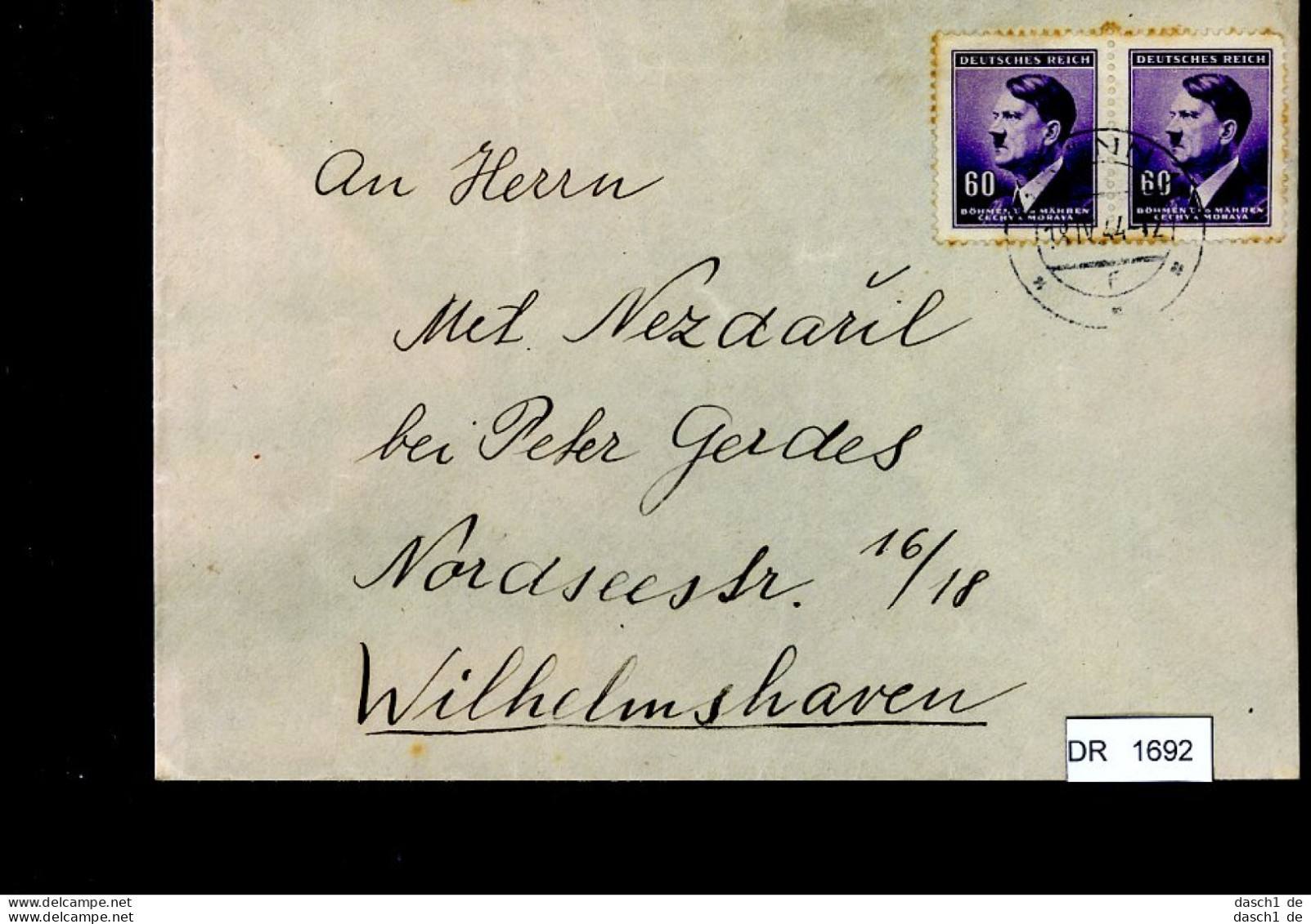 DR, Böhmen Und Mähren, Brief Mit 2 X Mi 93 - Lettres & Documents