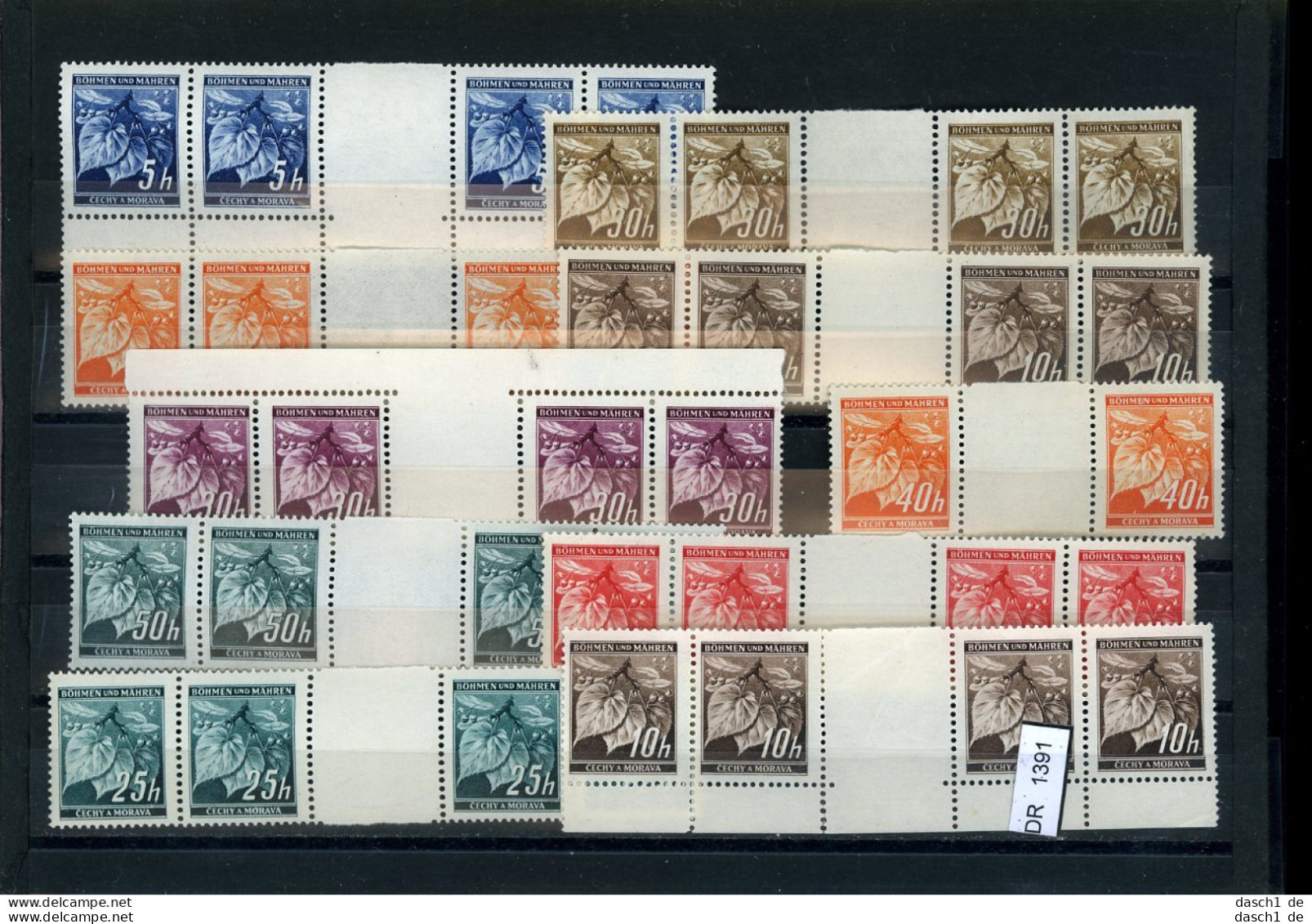 DR, Böhmen Und Mähren, Xx, X, A5 Steckkarte Mit 10 Zwischenstegpaaren - Unused Stamps