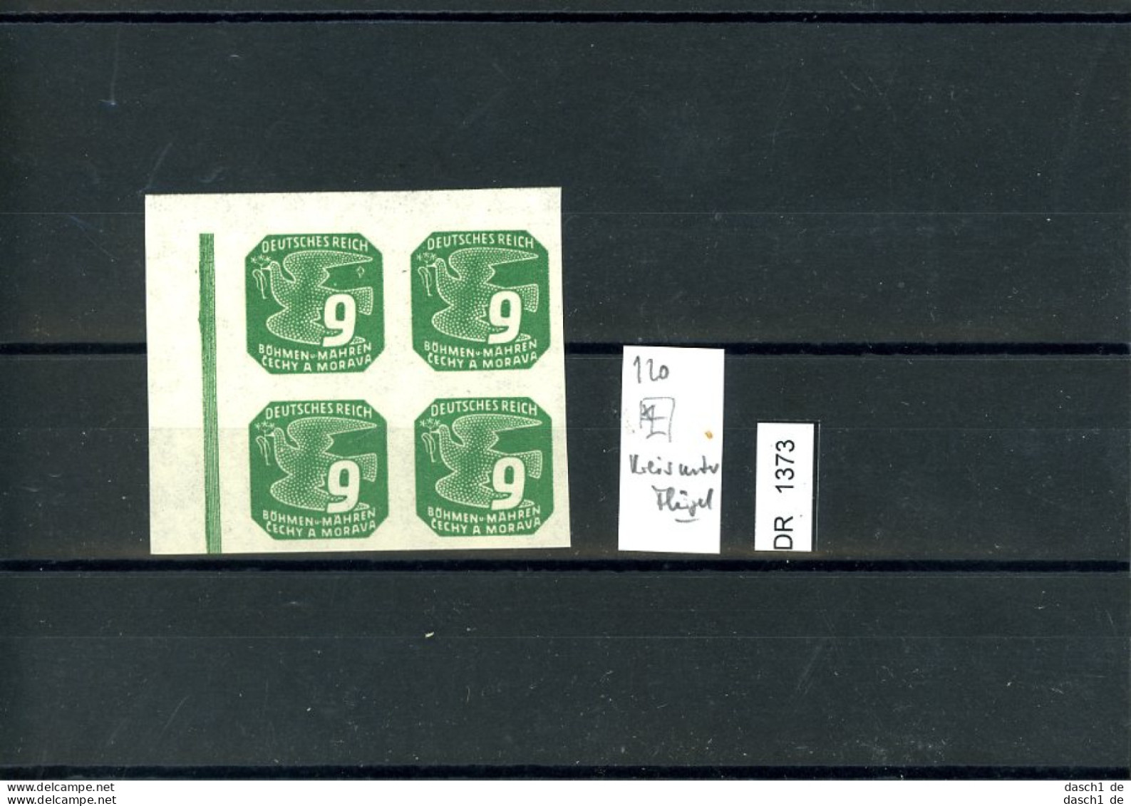 DR, Böhmen Und Mähren, Xx, 120 Viererblock Mit Plattenfehler - Unused Stamps