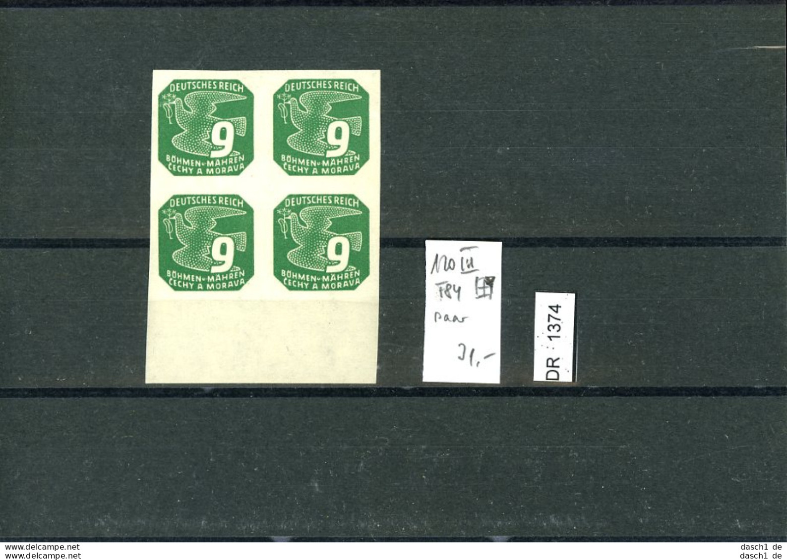 DR, Böhmen Und Mähren, Xx, 120 Viererblock Mit Plattenfehler - Unused Stamps