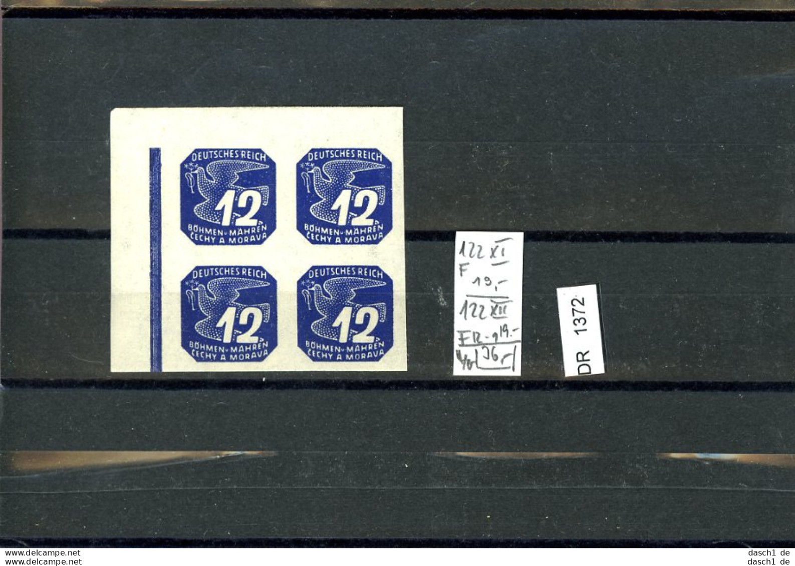 DR, Böhmen Und Mähren, Xx, 122 Viererblock Mit 2 Plattenfehler - Unused Stamps