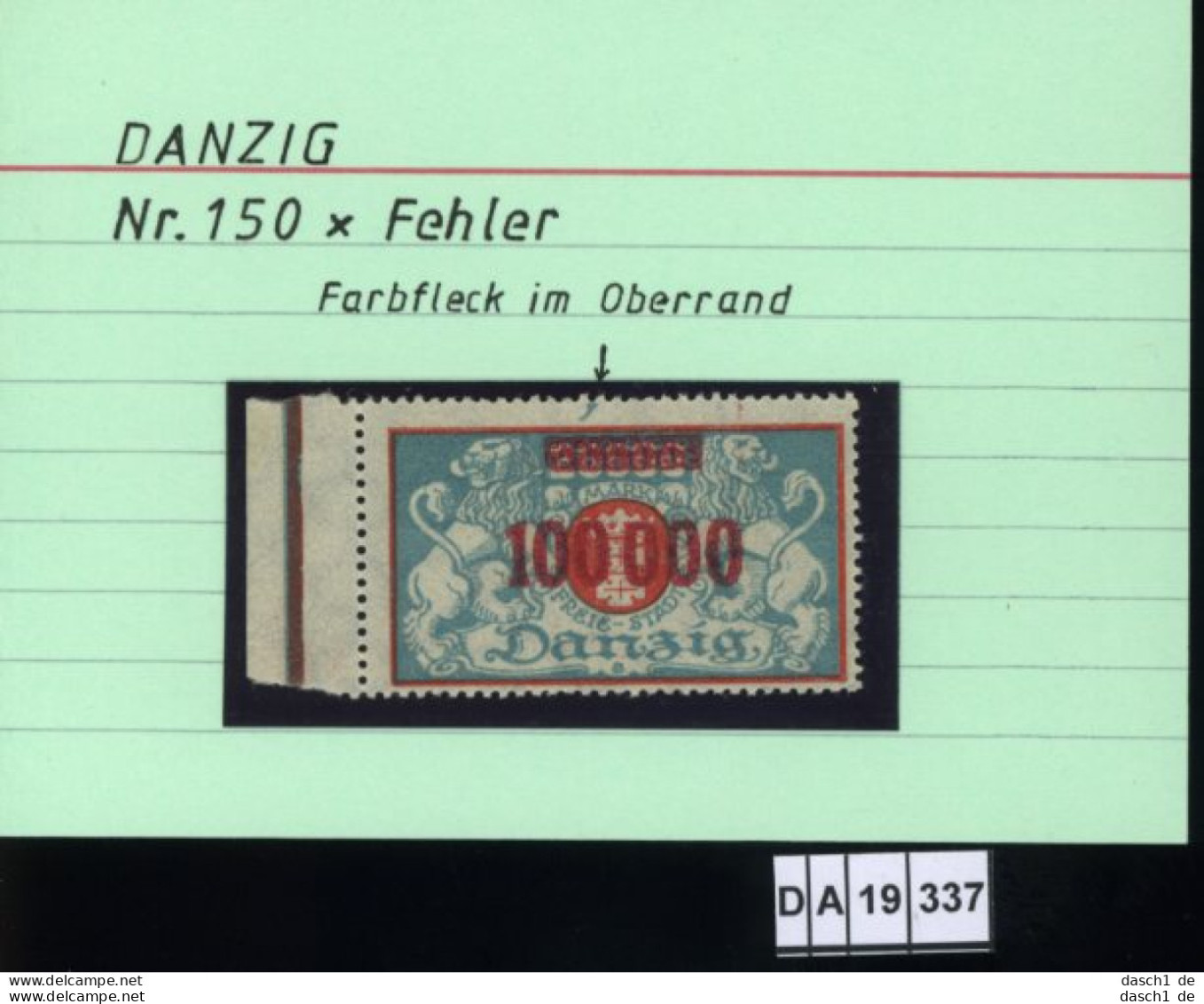 Deutsches Reich,  Danzig , 150 , PLF / Abart - Siehe Foto  - Postfris