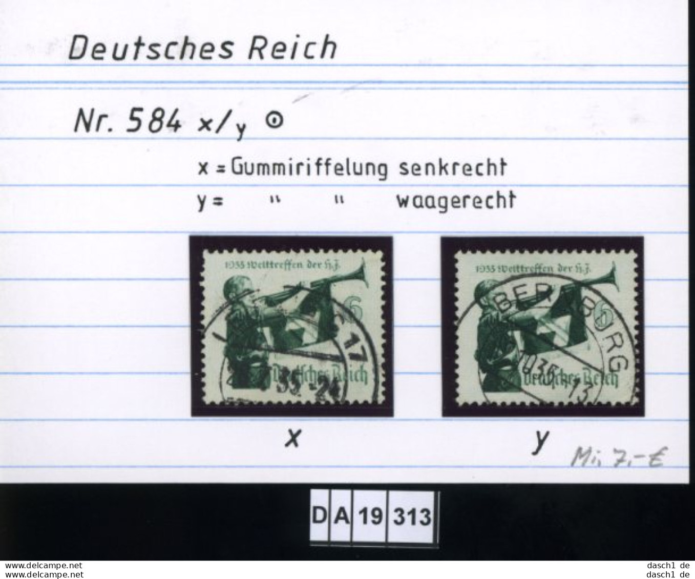 Deutsches Reich , 584 , PLF / Abart - Siehe Foto - Abarten & Kuriositäten