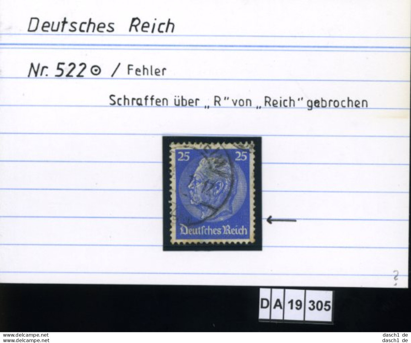 Deutsches Reich , 521 , PLF / Abart - Siehe Foto - Variétés & Curiosités