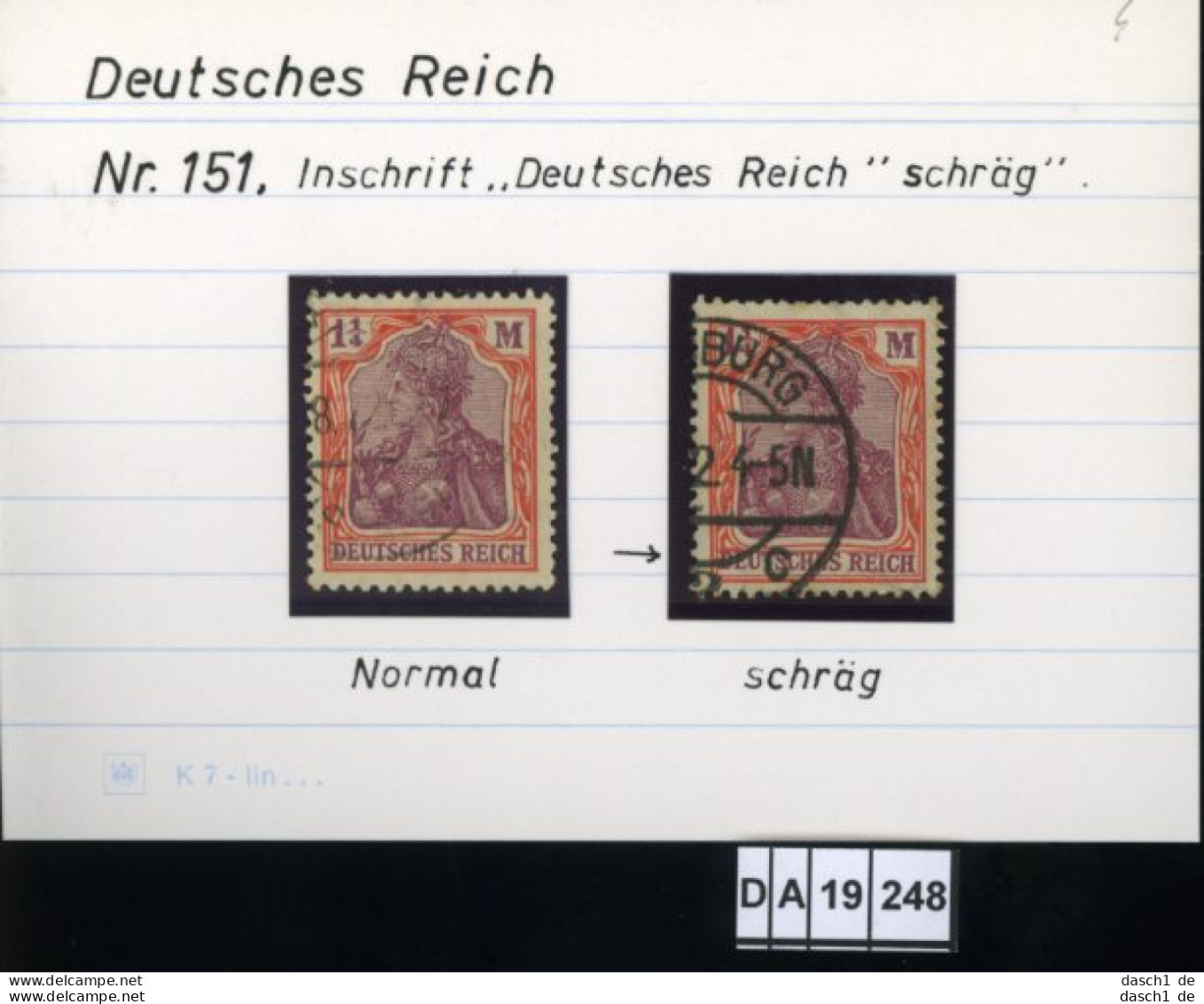 Deutsches Reich , 151 , PLF / Abart - Siehe Foto - Variétés & Curiosités