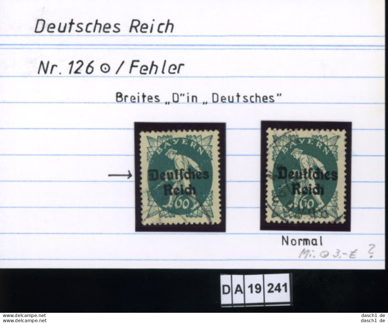 Deutsches Reich , 126 , PLF / Abart - Siehe Foto - Errors & Oddities