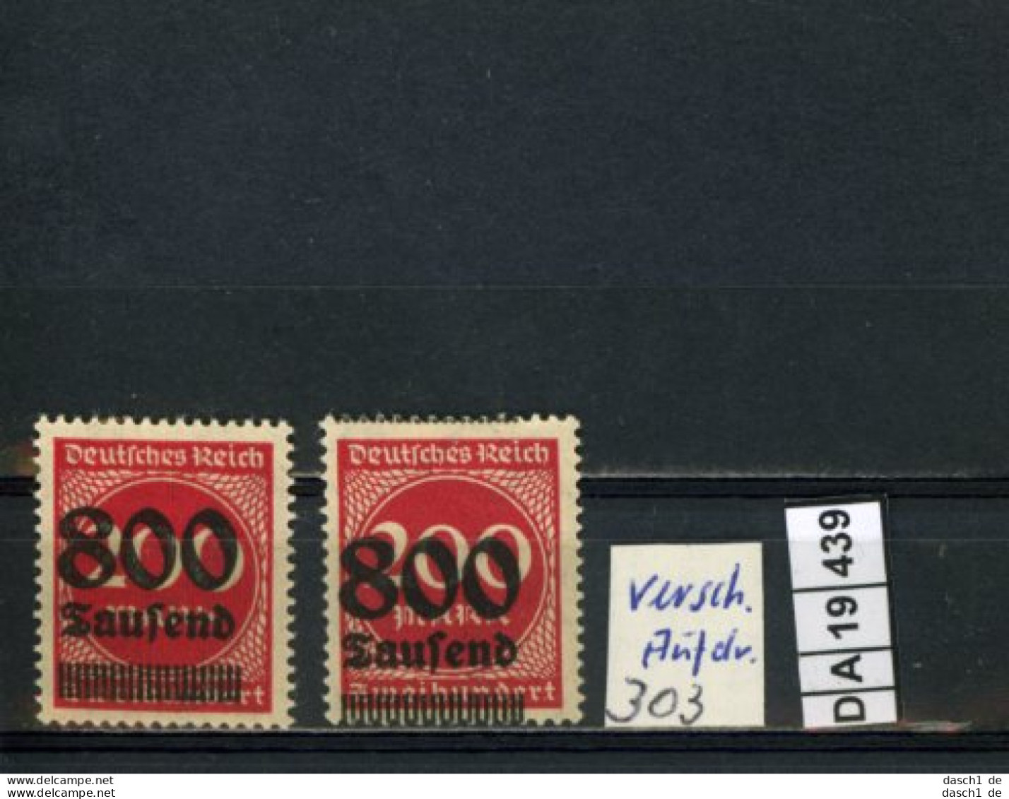 Deutsches Reich , 4 Abarten, Xx, X, O, Ex. 290 - 303, Aufdruck Verschoben - Abarten & Kuriositäten