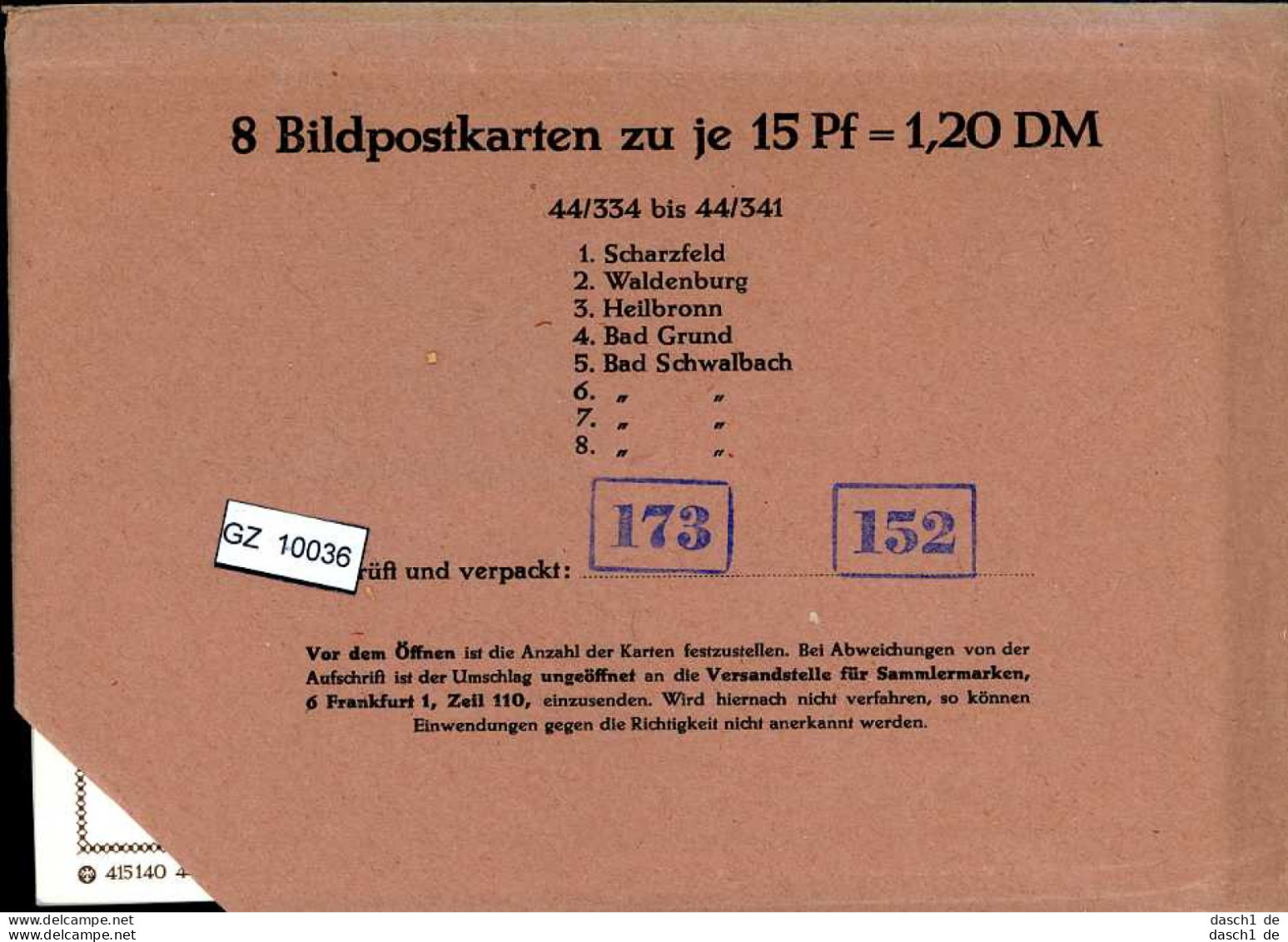 Bundesrepublik, P81, 44/334- 44/341, Mi 12,00 - Cartoline - Nuovi