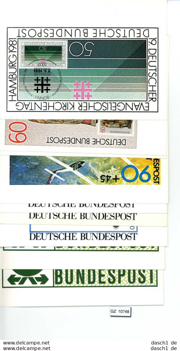 Bundesrepublik, Maximumkarten, 1981, Lot Von 9 MCs - Andere & Zonder Classificatie