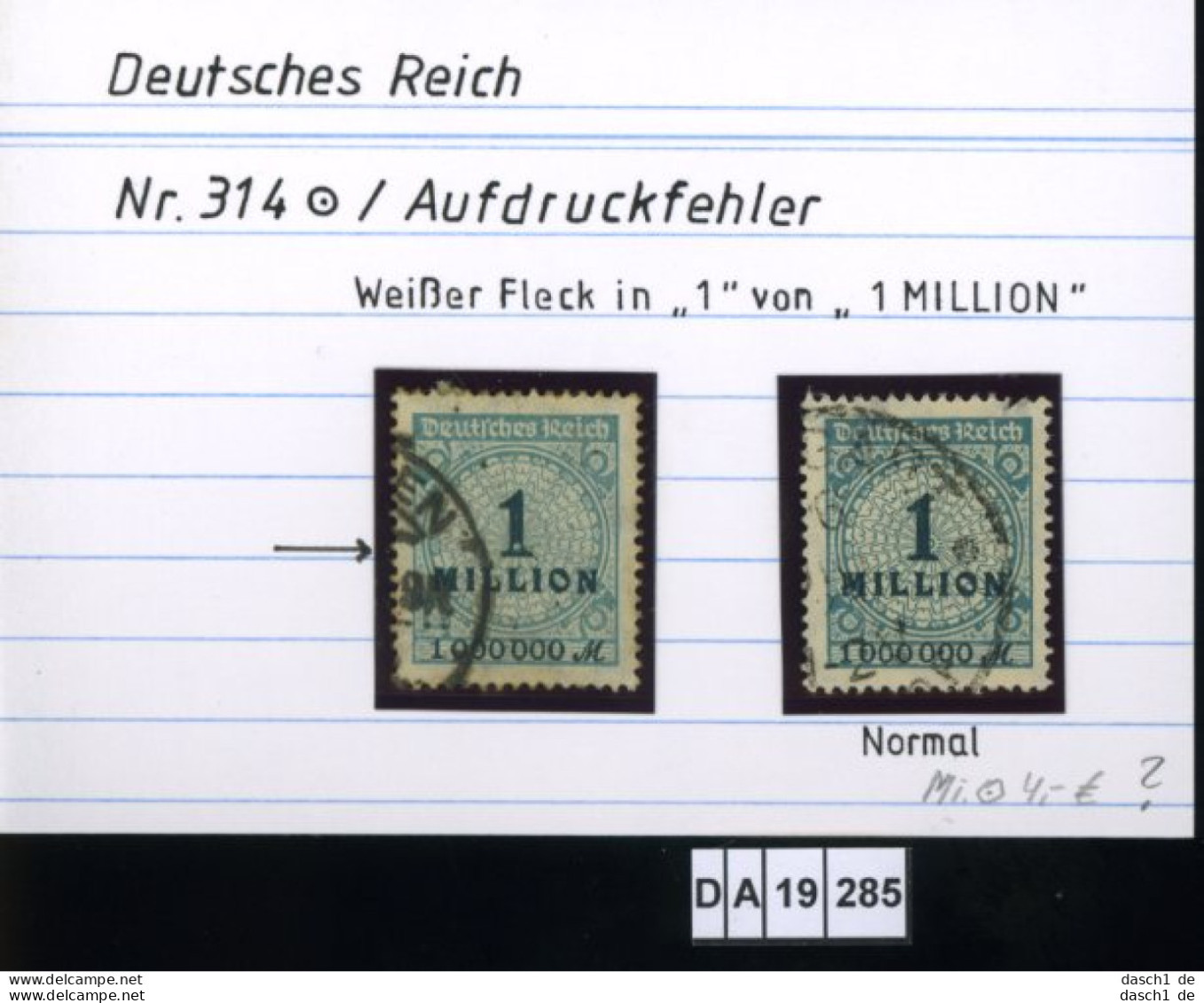 Deutsches Reich , 3 Lose U.a. 319 II , PLF / Abart - Siehe Foto - Abarten & Kuriositäten