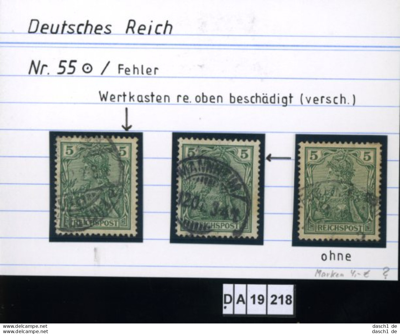 Deutsches Reich , 2 Lose U.a. 55 , PLF / Abart - Siehe Foto - Variedades & Curiosidades