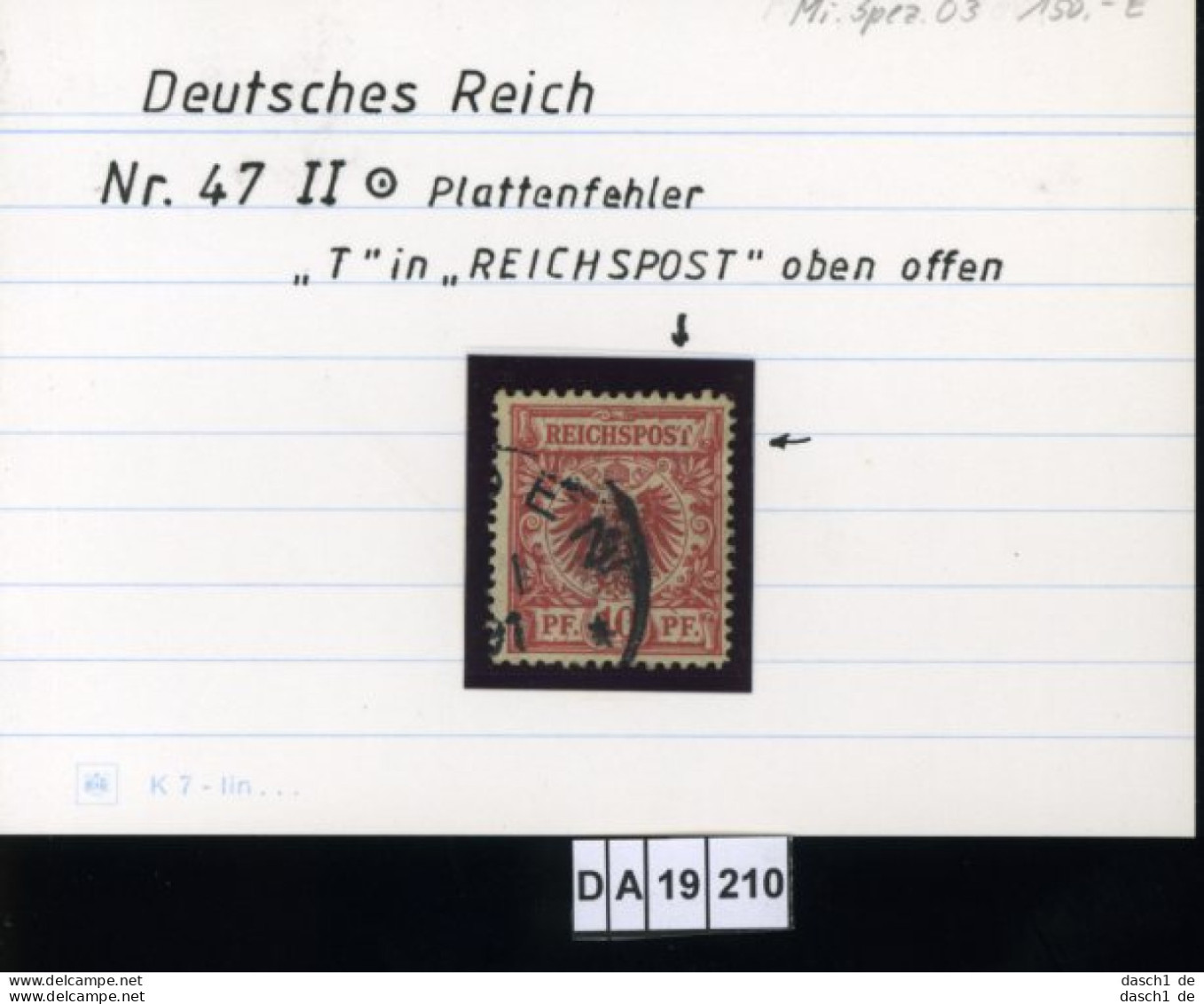 Deutsches Reich , 47 II , PLF / Abart - Siehe Foto - Plaatfouten & Curiosa