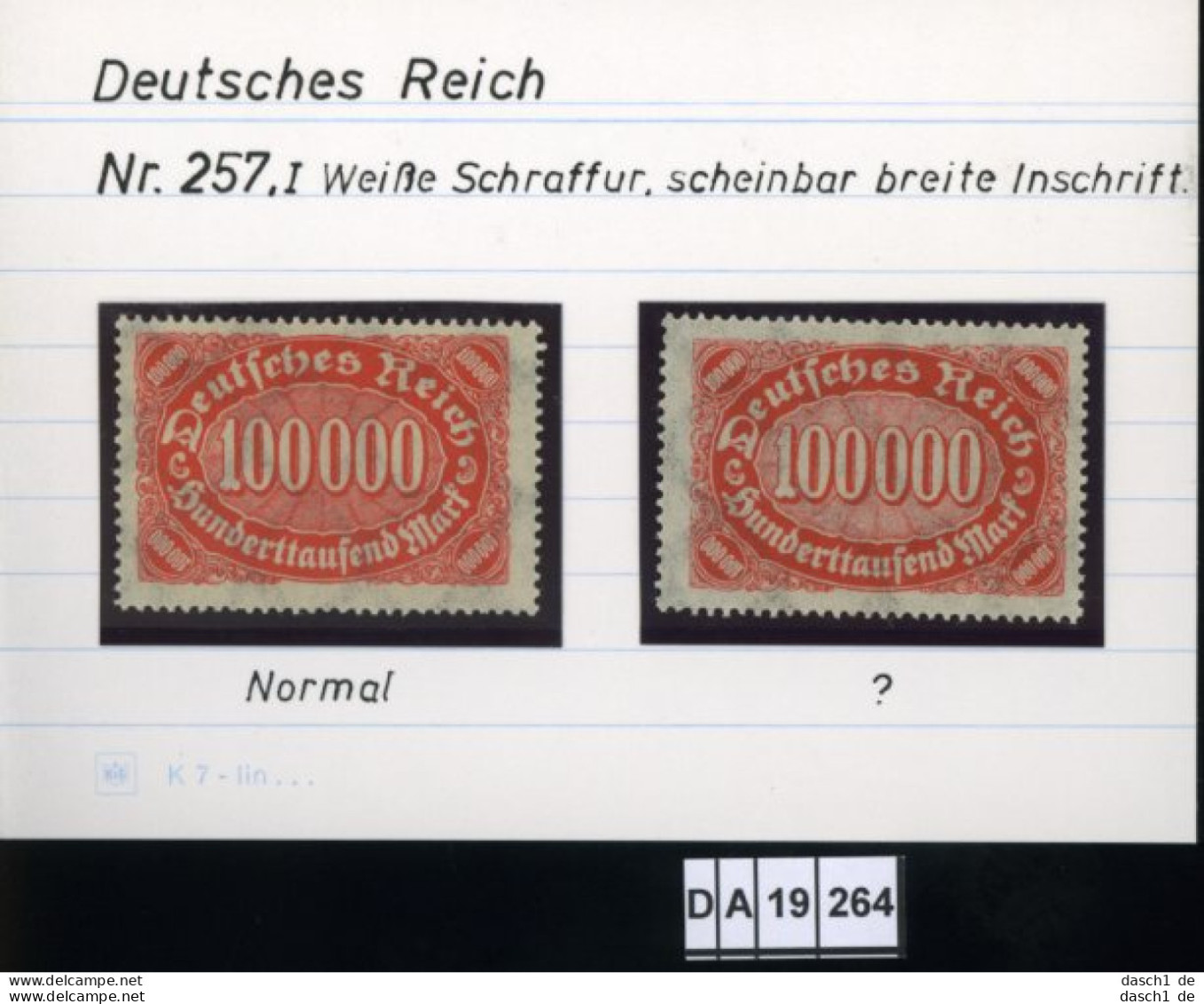 Deutsches Reich , 5 Lose U.a. 277 , PLF / Abart - Siehe Foto - Variétés & Curiosités