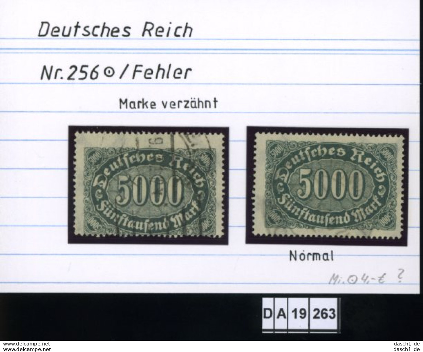 Deutsches Reich , 5 Lose U.a. 277 , PLF / Abart - Siehe Foto - Variedades & Curiosidades