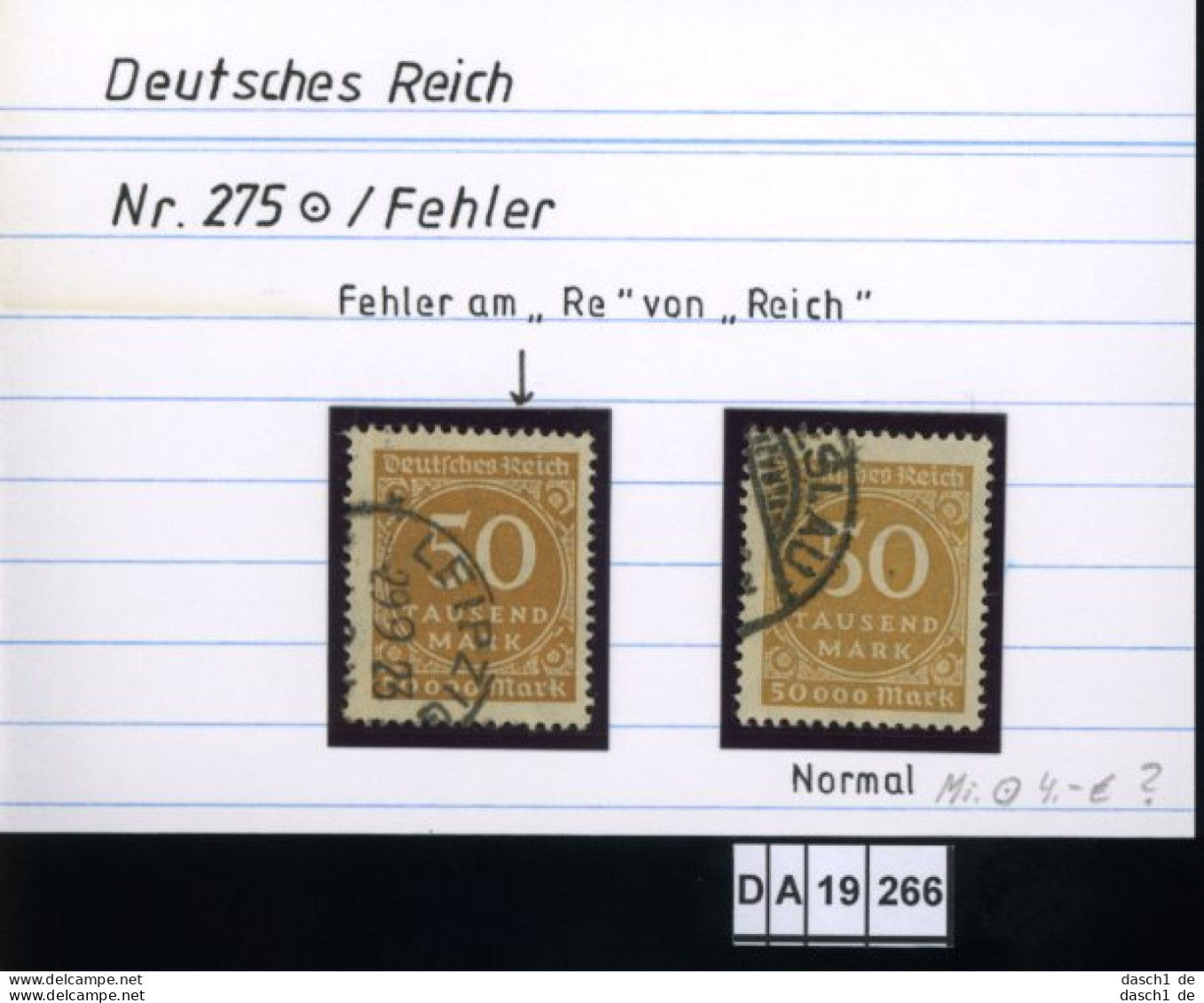 Deutsches Reich , 5 Lose U.a. 277 , PLF / Abart - Siehe Foto - Errors & Oddities