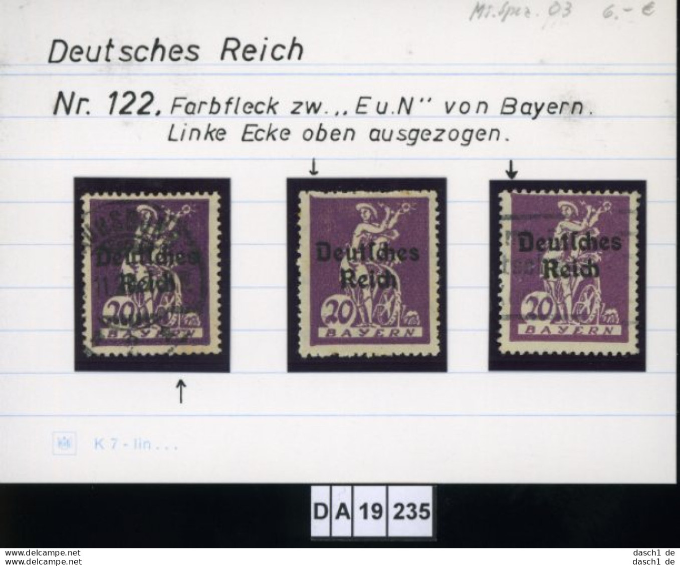 Deutsches Reich , 5 Lose U.a. 122 , PLF / Abart - Siehe Foto - Variétés & Curiosités
